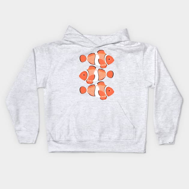 Clown fish - Mandarin Garnet Kids Hoodie by Aline Eg